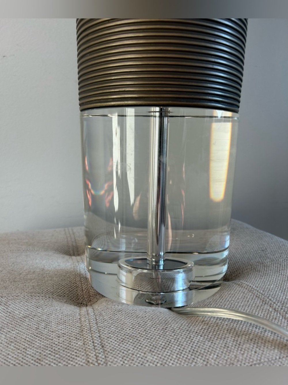 Flow Decor Baby Atlantic Table Lamp Glass Base Beautiful - Pre-owned See Pics - Picture 4 of 16